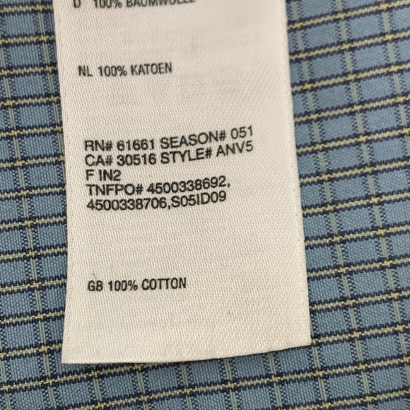 The North Face Button Up Shirt Men's XL Short Sleeve Plaid Blue Front Pocket - Picture 7 of 7